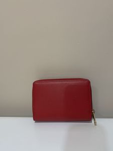 Elegant Red Wallet with Deer Emblem
