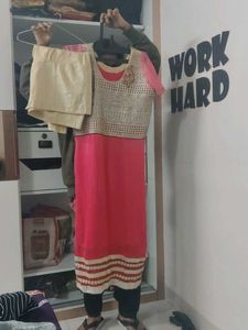 Elegant Pink &amp; Gold Salwar Suit