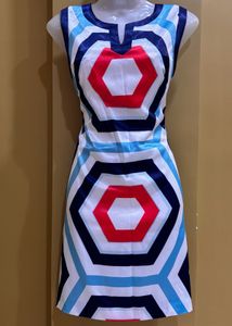 Geometric Print Sleeveless Dress