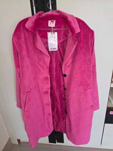 Bright Pink Velvet Coat