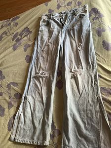 Ripped Wide Leg Jeans