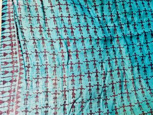 Beautiful Teal &amp; Black Tribal Print Stoll