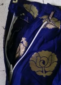 Blue Gold Print Ethnic Skirt