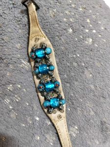 Leather Beaded Wrist Band