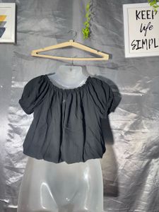 Chic Boho Black Cropped Top