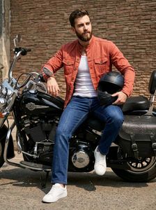 BIKERS Red Denim light Jacket