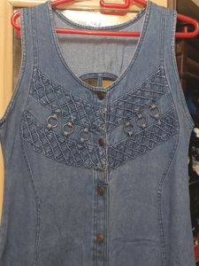 Denim Full Length One Piece Dress