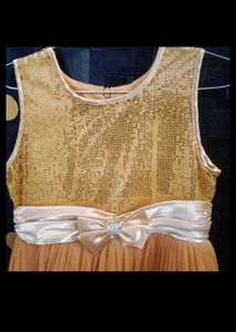 Girls' Gold Sequin Party Dress