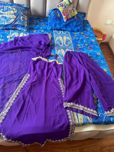 Elegant Purple Embroidered Suit Set