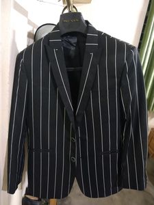 ManQ Black Striped Blazer