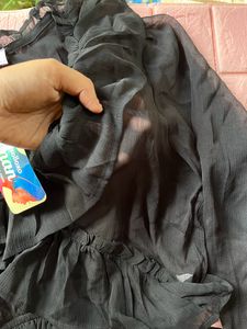 Sheer ruffled party top