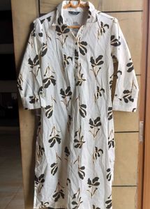 Brand new off-white floral print kurta