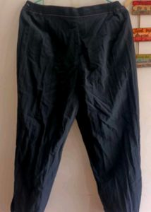 Stylish Black Pants with Pink Stitching