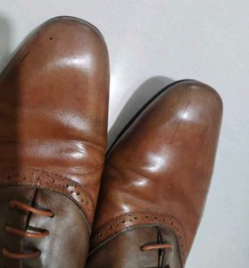 Ruosh Brown Leather Formal Shoes-Proline insoles