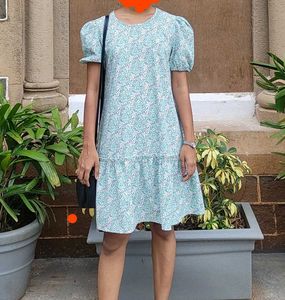 Light Blue Floral Print Dress