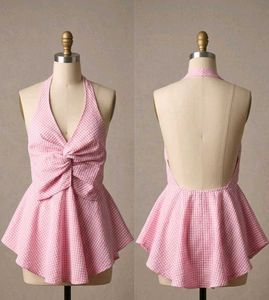 Pink Backless Cute Top