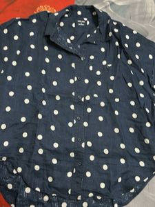Polka Dot Button-Up Top