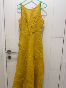 Yellow Sleeveless Midi Dress