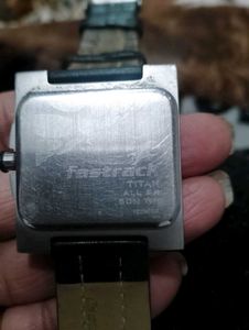 Stylish Black Leather Strap Watch