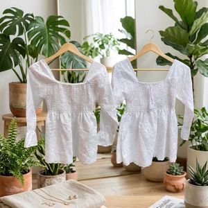 Chic White Smocked Blouse