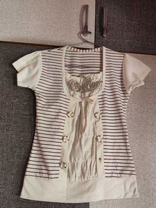 Striped Button-Up Top