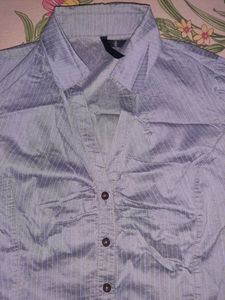Office Siren Fitted Pinstripe Grey Shirt