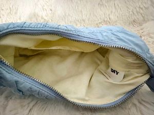 DIY Light Blue Ruched Shoulder Bag