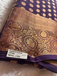 Elegant Purple Banarasi Saree♥️