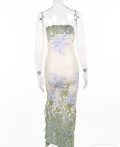 BoStreet Floral Print Strapless Dress