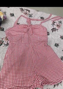 Cute Gingham Halter Romper