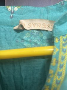 Aqua Blue Embroidered Kurta