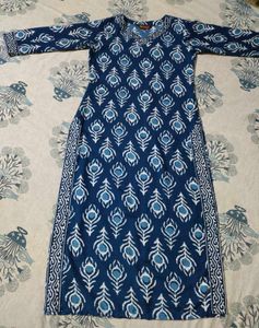 Beautiful Blue Peacock Print Kurta