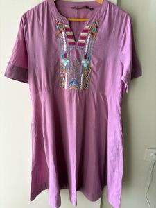 Embroidered Purple Ethnic Dress/Kurta