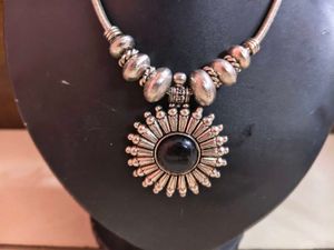 boho silver Necklace &amp; Earring Set