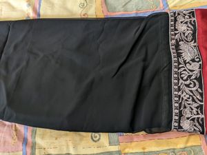 Brand New Black Chiffon Saree .