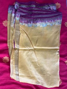 Vibrant Yellow Silk Saree with Rich Border