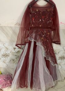 Elegant Maroon Anarkali Dress