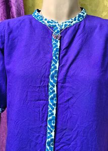 Vibrant Purple Kurta with Indian Print Accents