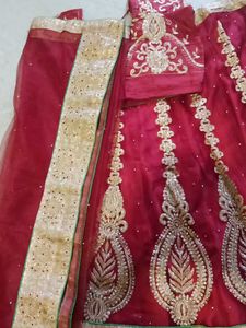 Embroidered Maroon Lehenga Choli Set