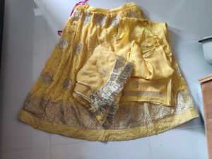 Yellow Embroidered Lehenga Choli Set