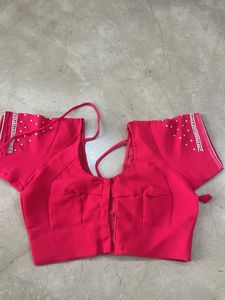 Stylish Pink Readymade Saree Blouse