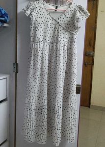 Polka Dot Pleated Midi Dress