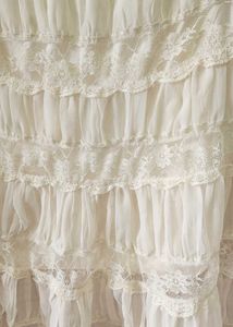 White Ruffle Lace Mini Skirt