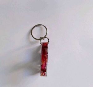 Resin Initial Keychains with Pressed Flowers