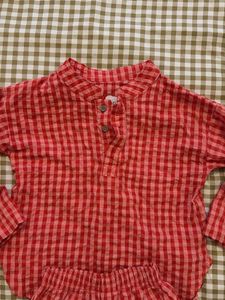 Red Gingham Outfit Set
