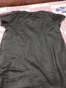 Stylish Black Sheer Hem Dress