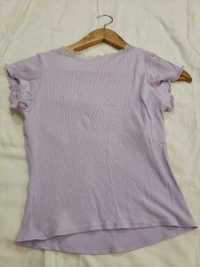 Lavender Lace Trim Top