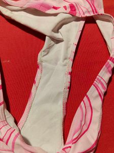Pink &amp; White Printed Women’s Thong Panty – XL