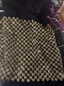 black saree with ready made blouse