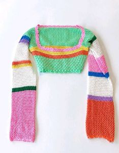 Crochet Rainbow Cute Crop Top